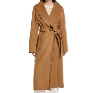 Chic Camel Wrap Coat with Belt